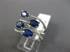 ESTATE LARGE 2.41CT DIAMOND & AAA OVAL SAPPHIRE 14KT WHITE GOLD MULTI ROW RING