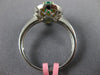 ESTATE .86CT WHITE & CANARY DIAMOND & AAA EMERALD 18K TWO TONE GOLD FLOWER RING
