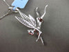 ESTATE LARGE .58CT DIAMOND 18KT WHITE GOLD 3D ANGEL FAIRY TINKER BELL PENDANT