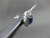 ESTATE 2.12CT DIAMOND & AAA SAPPHIRE 18K WHITE GOLD 3D OVAL FLOWER STUD EARRINGS