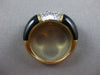 ESTATE WIDE .25CT ROUND DIAMOND & ONYX 18KT WHITE & YELLOW GOLD DOME SHAPE RING