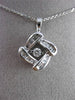 ESTATE .25CT DIAMOND 14KT WHITE GOLD SQUARE SOLITAIRE FLOATING PENDANT & CHAIN