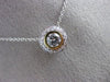 ESTATE .48CT DIAMOND 14KT WHITE & YELLOW GOLD 3D SOLITAIRE HALO FLOATING PENDANT