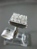 ESTATE LARGE 1.30CT ROUND DIAMOND 14KT WHITE GOLD 3D CLUSTER SQUARE FUN RING