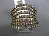 ESTATE WIDE 1.71CT WHITE & CHOCOLATE FANCY DIAMOND 14K ROSE GOLD MULTI ROW RING
