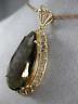 ANTIQUE LARGE VICTORIAN AAA SMOKY TOPAZ 14KT ROSE GOLD TEARDROP PENDANT #20947