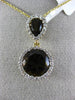 ESTATE LARGE 4.50CT DIAMOND & AAA SMOKEY TOPAZ 14KT YELLOW GOLD FLOATING PENDANT
