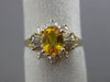 ESTATE 1.23CT DIAMOND & YELLOW SAPPHIRE 14KT TWO TONE GOLD OVAL ENGAGEMENT RING