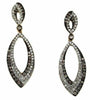 1.25CT WHITE & MOCHA DIAMOND 14KT YELLOW GOLD CLASSIC TEAR DROP HANGING EARRINGS