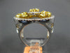 ESTATE EXTRA LARGE 2.88CT WHITE & FANCY YELLOW DIAMOND 18K TWO TONE GOLD 3D RING