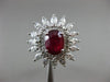 ESTATE LARGE 4.35CT DIAMOND & AAA RUBY 18KT WHITE GOLD ENGAGEMENT COCKTAIL RING