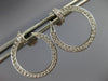 ESTATE .62CT DIAMOND 18KT WHITE GOLD 3D SIDEWAYS ROUND NAIL FUN HOOP EARRINGS