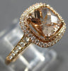 ESTATE LARGE 1.40CT DIAMOND & AAA MORGANITE 14KT ROSE GOLD HALO ENGAGEMENT RING