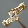 ESTATE 1.76CT MARQUISE & ROUND DIAMOND 14KT 2 TONE GOLD 3D ENGAGEMENT RING #1827