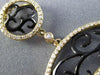 ESTATE LARGE .55CT DIAMOND 14KT YELLOW BLACK GOLD OPEN FILIGREE FLOATING PENDANT