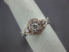 ESTATE .54CT WHITE & PINK DIAMOND 14KT WHITE GOLD 3D CLUSTER INFINITY LOVE RING