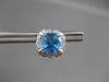 ESTATE 2.87CT DIAMOND & AAA BLUE TOPAZ 14KT WHITE GOLD SQUARE HALO STUD EARRINGS