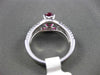 ESTATE WIDE 1.77CT DIAMOND & EXTRA FACET RUBY 18KT WHITE GOLD 3D ENGAGEMENT RING