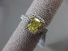 ESTATE 2.26CTW GIA FANCY YELLOW DIAMOND 18KT WHITE GOLD HALO ENGAGEMENT RING