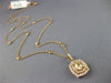 ESTATE 1.29CT WHITE & FANCY YELLOW DIAMOND 18KT ROSE GOLD 3D DOUBLE HALO PENDANT