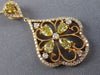 LARGE 1.41CT WHITE & FANCY YELLOW DIAMOND 18KT YELLOW & ROSE GOLD FLOWER PENDANT