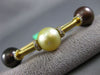 ESTATE LARGE .45CT DIAMOND & AAA SOUTH SEA PEARL 18K YELLOW GOLD BANGLE BRACELET