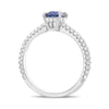 ESTATE 1.43CT DIAMOND & AAA SAPPHIRE 14K WHITE GOLD CLASSIC OVAL ENGAGEMENT RING