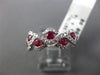 ESTATE WIDE 1.01CT DIAMOND & AAA RUBY 14KT WHITE GOLD 3D WAVE ANNIVERSARY RING