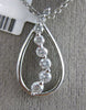 ESTATE .50CT DIAMOND 14K WHITE GOLD CLASSIC TEAR DROP GRADUATING JOURNEY PENDANT