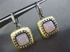 ESTATE .60CT DIAMOND PINK QUARTZ 14K BLACK YELLOW GOLD FILIGREE HANGING EARRINGS