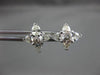 ANTIQUE 1.13CT ROUND & PEAR CUT DIAMOND 14KT WHITE GOLD CLUSTER EARRINGS #17126