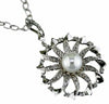 .55CT DIAMOND & AAA SOUTH SEA PEARL 14KT WHITE GOLD 3D FLOWER FUN PENDANT