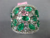 ESTATE EXTRA LARGE 4.54CT DIAMOND & AAA EMERALD 18KT WHITE GOLD ANNIVERSARY RING