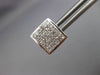 ESTATE 1.0CT DIAMOND 14KT WHITE GOLD 3D CLASSIC SQUARE PAVE STUD EARRINGS #19721