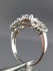 ESTATE .56CT DIAMOND 14KT WHITE GOLD 3D CLUSTER PAST PRESENT FUTURE PROMISE RING