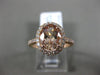 ESTATE 2.24CT DIAMOND & AAA MORGANITE 14K ROSE GOLD 3D OVAL HALO ENGAGEMENT RING
