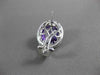 ESTATE LARGE 9.43CT DIAMOND & AAA AMETHYST 14K WHITE GOLD 3D OVAL HALO EARRINGS