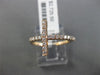 ESTATE .28CT ROUND DIAMOND 18KT ROSE GOLD 3D CLASSIC FAITH SIDEWAYS CROSS RING