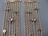 ESTATE LARGE .80CT DIAMOND 14KT ROSE GOLD BY THE YARD MULTI ROW HANGING EARRINGS