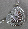 ANTIQUE .25CT ROUND DIAMOND 14K WHITE GOLD 3D CLASSIC STAR HEART NECKLACE #11909