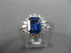 ESTATE WIDE 2.21CT DIAMOND & AAA SAPPHIRE PLATINUM FLOWER ENGAGEMENT RING #26327