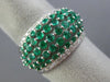 WIDE 1.71CT DIAMOND & AAA COLOMBIAN EMERALD 18KT WHITE GOLD 3D ANNIVERSARY RING