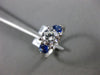 ESTATE 1.72CT DIAMOND & AAA SAPPHIRE 14KT WHITE GOLD THREE STONE ENGAGEMENT RING