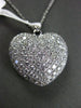 ESTATE LARGE 2.07CT DIAMOND 18KT WHITE GOLD 3D FILIGREE FLOATING HEART PENDANT