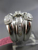 ESTATE EXTRA LARGE 2.30CT DIAMOND 18KT WHITE GOLD THREE ROW ETOILE COCKTAIL RING