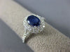 ESTATE 1.50CT DIAMOND & AAA SAPPHIRE 14KT WHITE GOLD DOUBLE HALO ENGAGEMENT RING