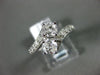 ESTATE LARGE 1.50CT ROUND DIAMOND 14KT WHITE GOLD 2 STONE CRISS CROSS LOVE RING