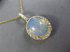 ESTATE 3.73CT DIAMOND & AAA OPAL 14KT YELLOW GOLD 3D CLASSIC OVAL HALO PENDANT