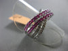 ESTATE 1.31CT DIAMOND & PINK SAPPHIRE 14KT WHITE GOLD MULTI ROW CRISS CROSS RING