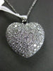 ESTATE LARGE 2.07CT DIAMOND 18KT WHITE GOLD 3D FILIGREE FLOATING HEART PENDANT